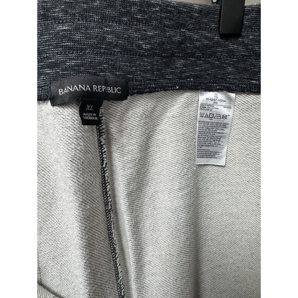 Banana Republic‎ Mens XL Gray Heathered Fleece Jogger Sweatpants Drawstring EUC - Picture 3 of 5